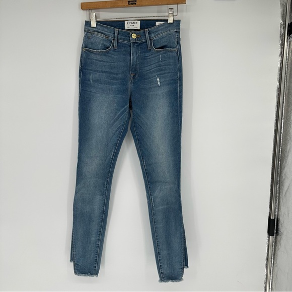 Frame Le High Skinny Medium Wash Skinny Jeans Sz 25 - Picture 1 of 7